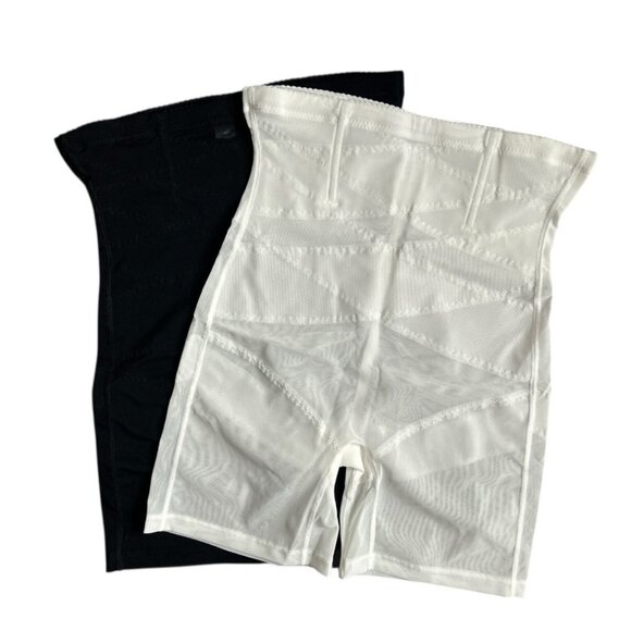Shapewear High Waist Tummy Control Boyshorts 2-Pack Black White XL Compression - Picture 1 of 12